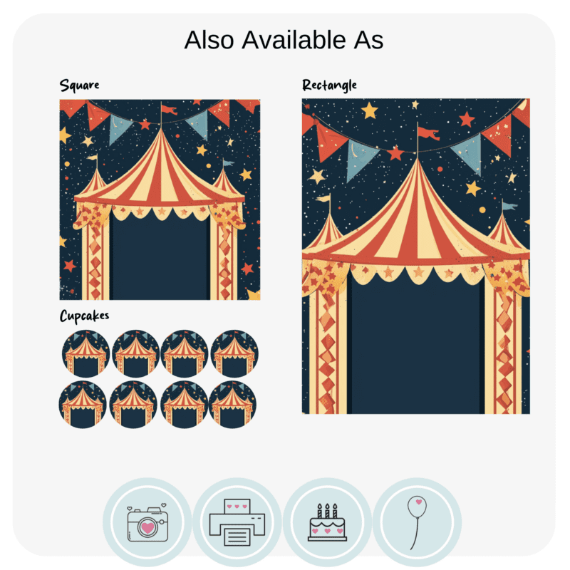 Big Top Circus Themed Cake Topper - Image 2